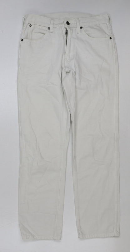 Uniqlo Womens White Cotton Straight Jeans Size 29 in L34 in Regular Buckle