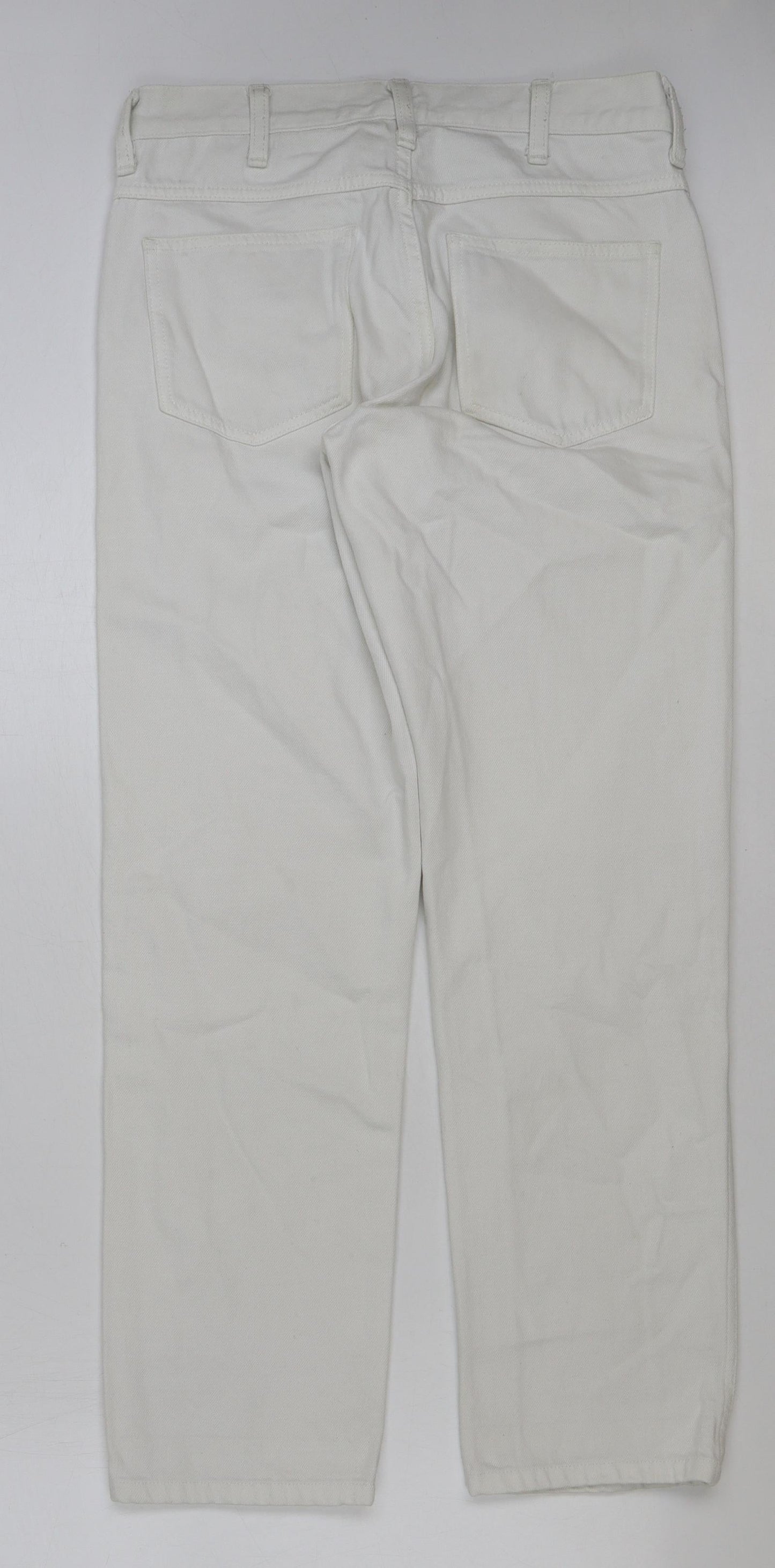 Uniqlo Womens White Cotton Straight Jeans Size 29 in L34 in Regular Buckle