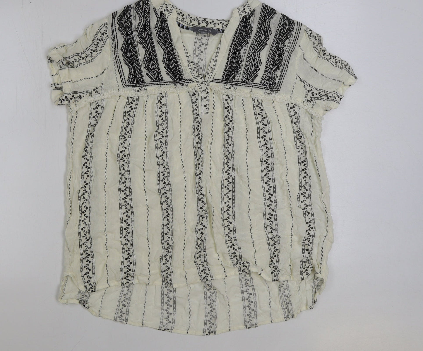 Womens UK Size 14 Principles White Basic Blouse