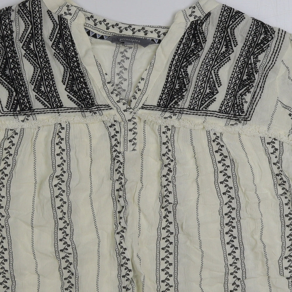 Womens UK Size 14 Principles White Basic Blouse