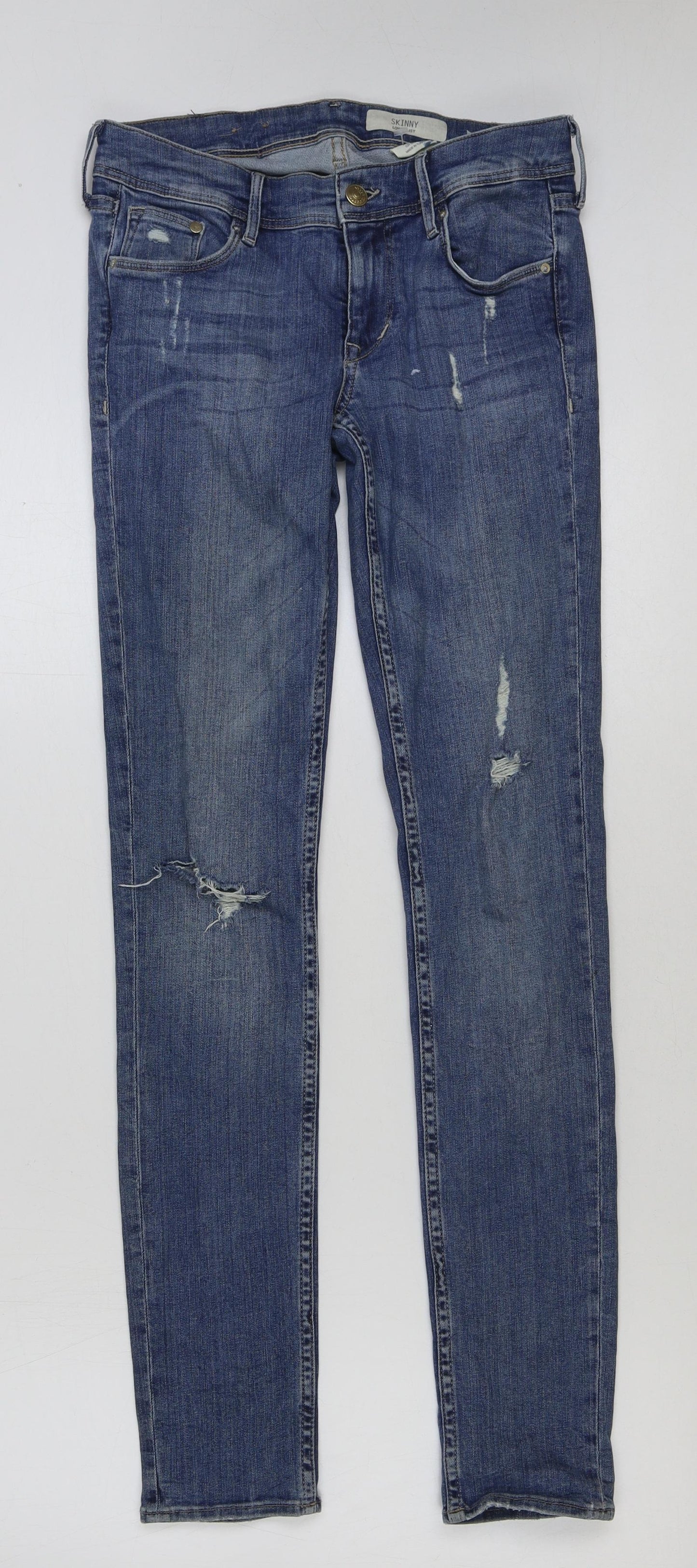 &denim Womens Blue Cotton Skinny Jeans Size 28 in L32 in Regular Button