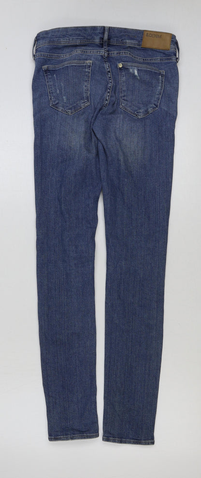 &denim Womens Blue Cotton Skinny Jeans Size 28 in L32 in Regular Button