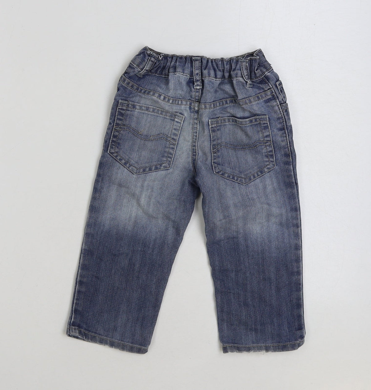 Matalan Blue Cotton Jeans Size 18-24 Months Button - Distressed