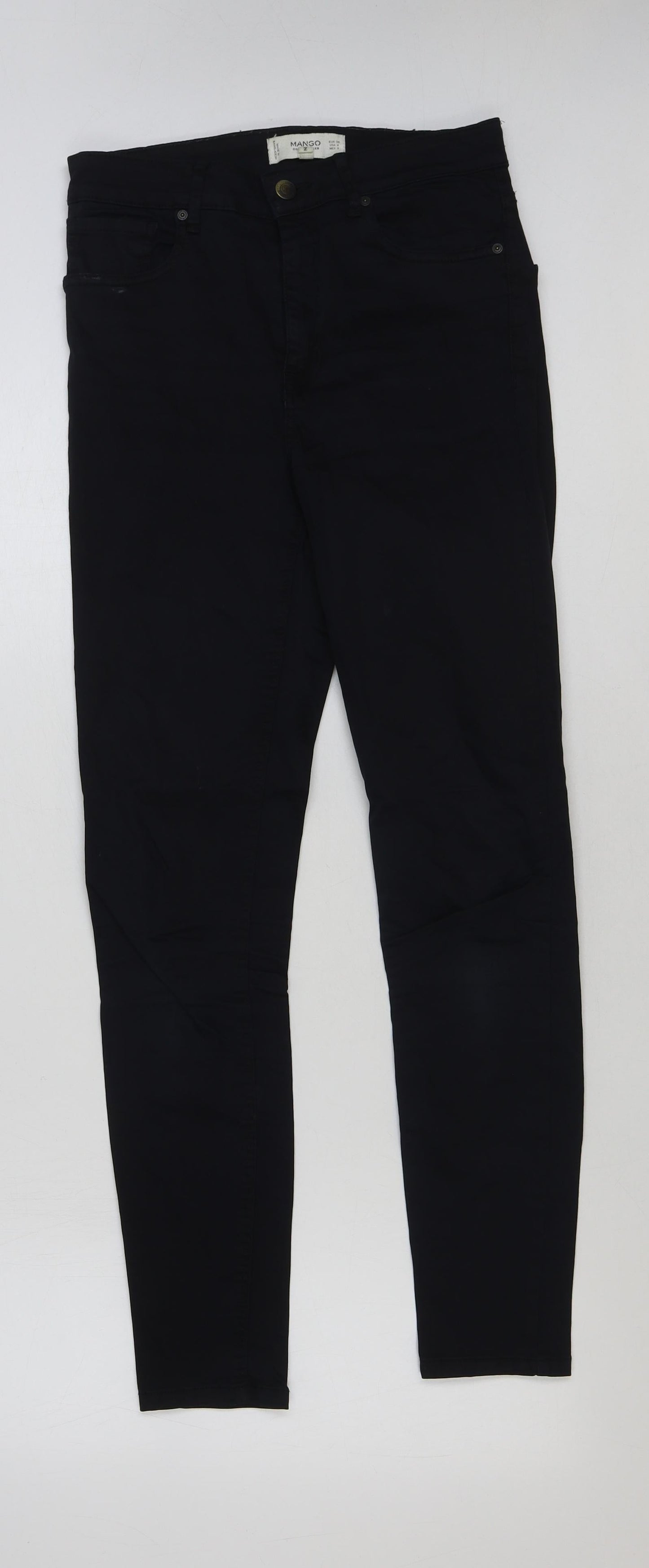 Mango Womens Blue Cotton Skinny Jeans Size 8 L28 in Regular Button