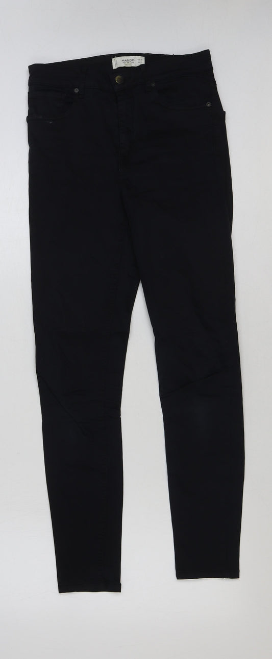 Mango Womens Blue Cotton Skinny Jeans Size 8 L28 in Regular Button
