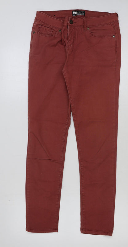 Womens UK Size 12 yesyes Regular Fit Skinny Red Jeans