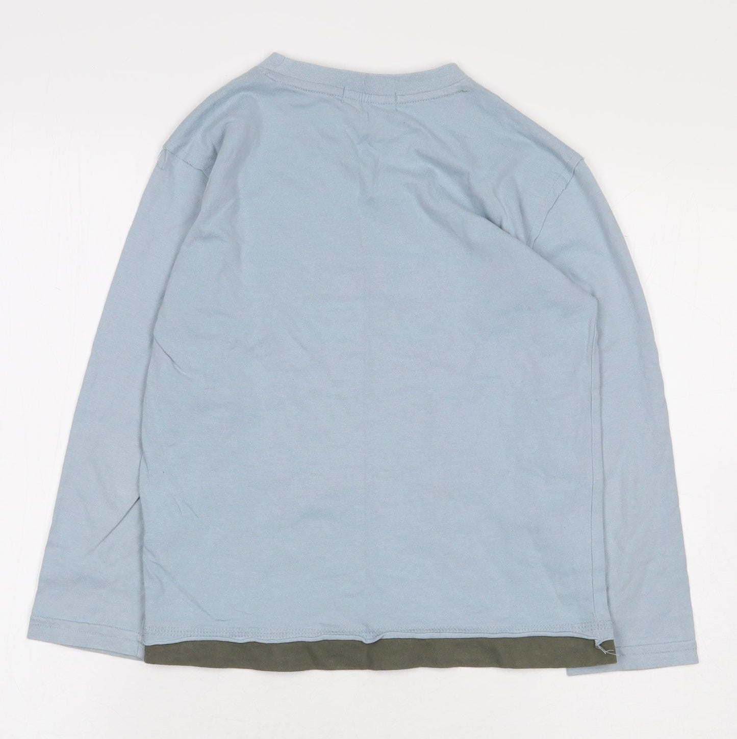 George Boys Blue 100% Cotton Basic T-Shirt Size 6-7 Years Round Neck Pullover - Dragon