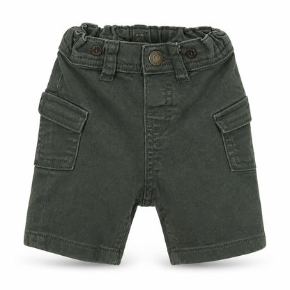 H&M Boys Green Cotton Cargo Jeans Size 6-9 Months Button