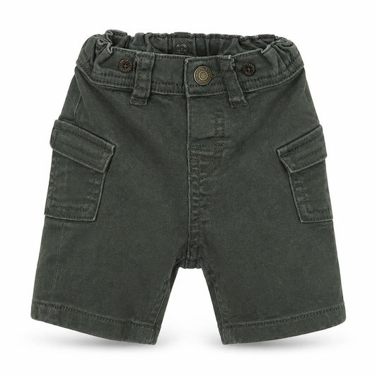 H&M Boys Green Cotton Cargo Jeans Size 6-9 Months Button