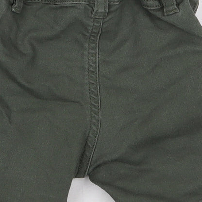 H&M Boys Green Cotton Cargo Jeans Size 6-9 Months Button