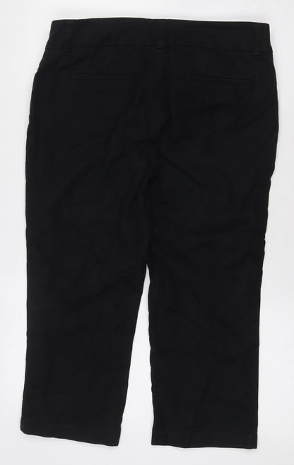 Womens UK Size 6 Preworn Regular Fit Cropped Black Trousers