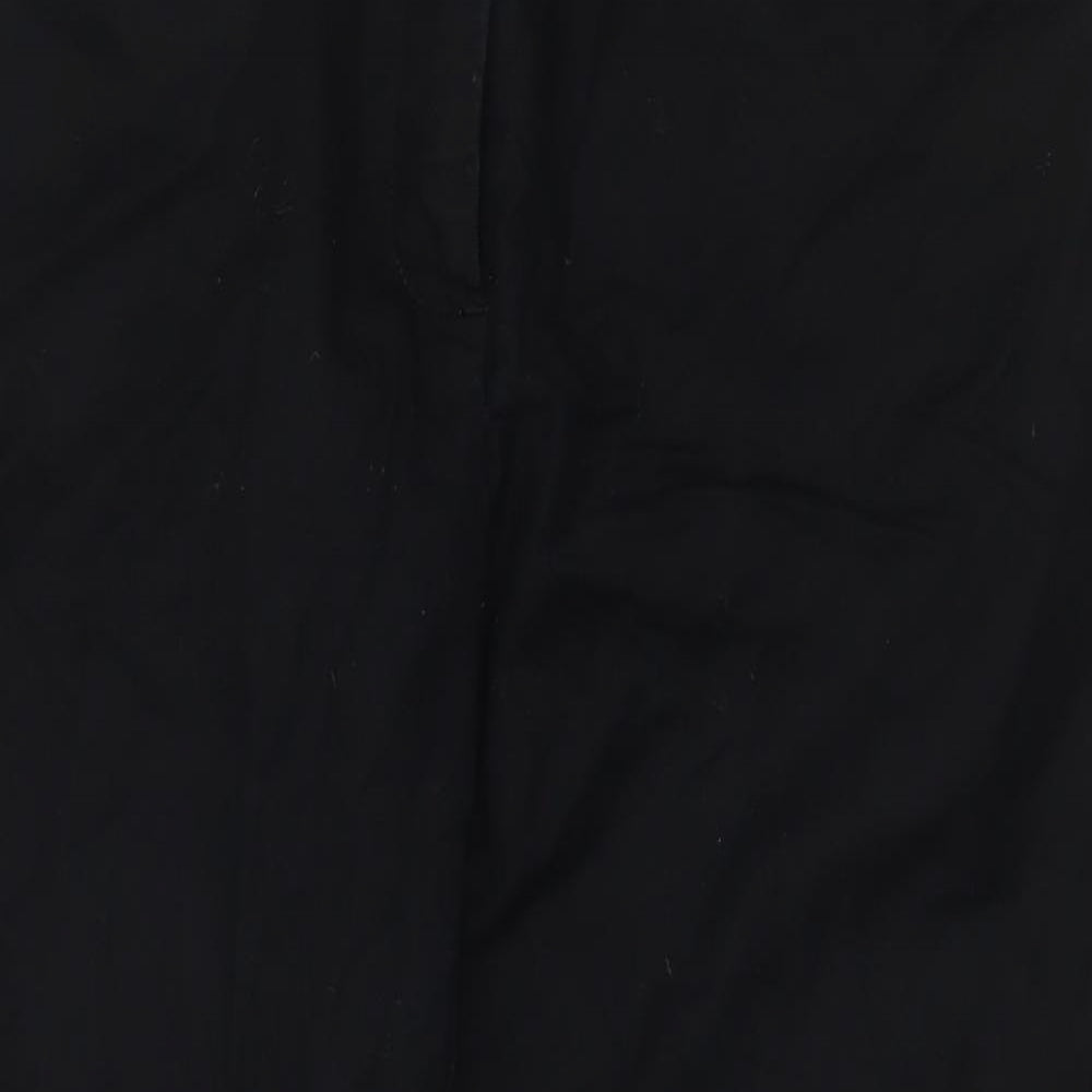 Womens UK Size 6 Preworn Regular Fit Cropped Black Trousers