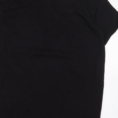 Papaya Womens Black Animal Print Polyester Basic Blouse Size 16 Boat Neck - Leopard Print