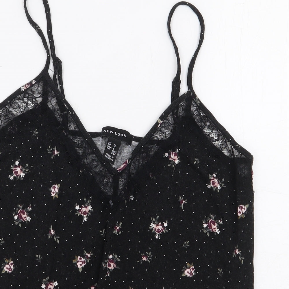 Womens UK Size M New Look Black Basic Blouse