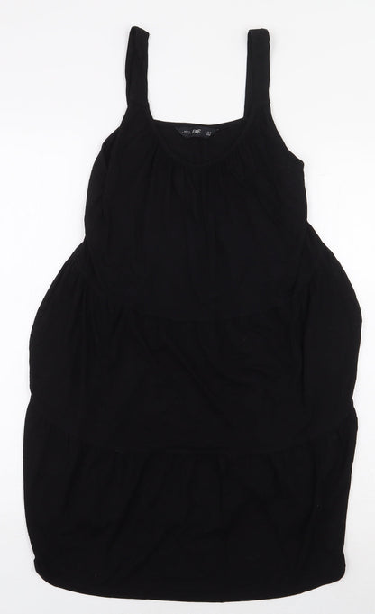 F&F Womens Black Viscose Tank Dress Size 10 Scoop Neck Pullover