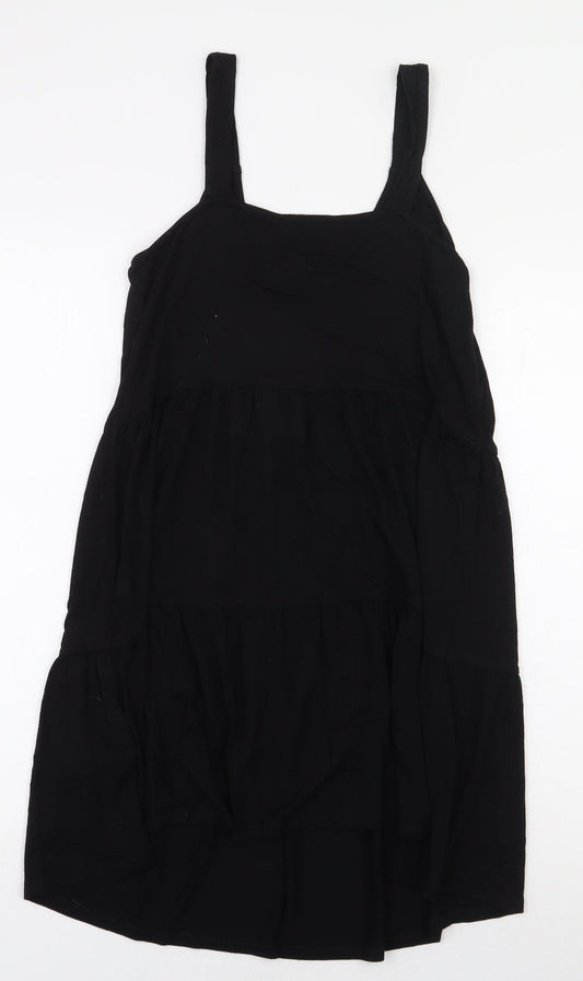 F&F Womens Black Viscose Tank Dress Size 10 Scoop Neck Pullover