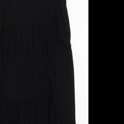 F&F Womens Black Viscose Tank Dress Size 10 Scoop Neck Pullover