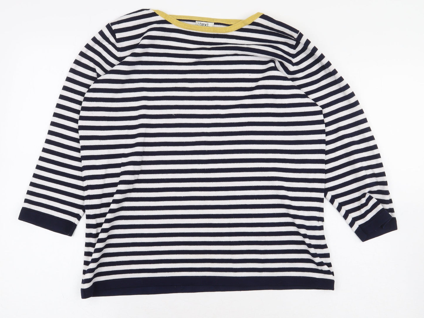 //text Womens Black Striped Viscose Pullover Sweatshirt Size L Pullover