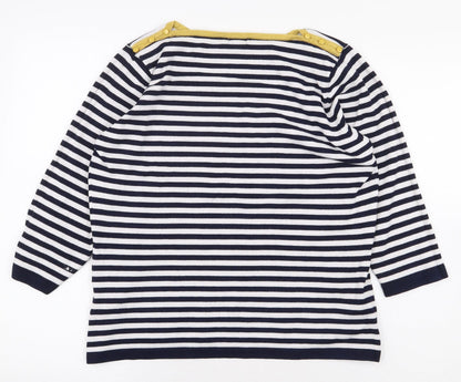 //text Womens Black Striped Viscose Pullover Sweatshirt Size L Pullover