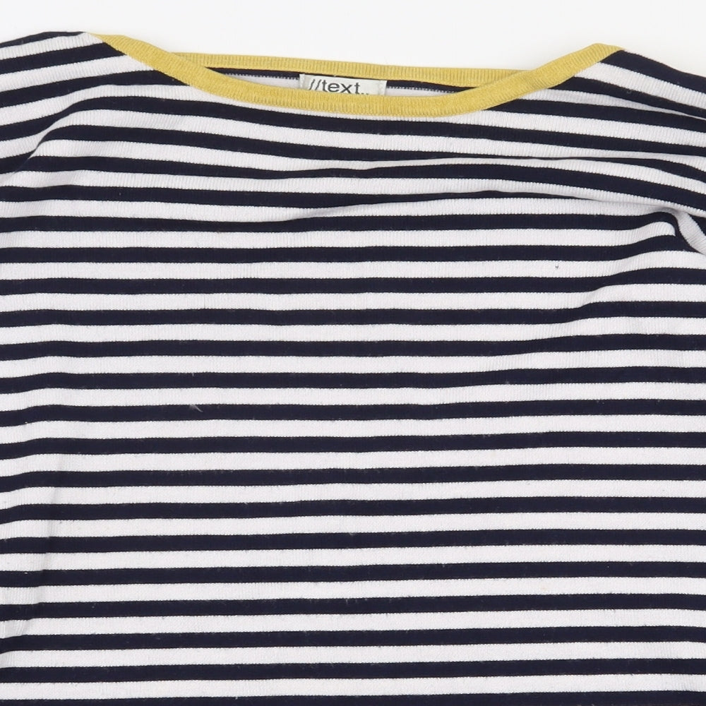 //text Womens Black Striped Viscose Pullover Sweatshirt Size L Pullover