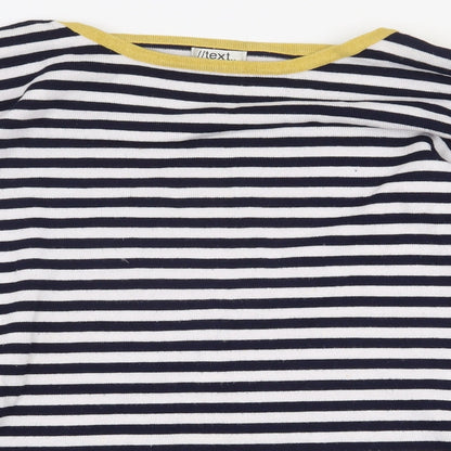 //text Womens Black Striped Viscose Pullover Sweatshirt Size L Pullover