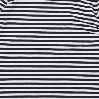 //text Womens Black Striped Viscose Pullover Sweatshirt Size L Pullover