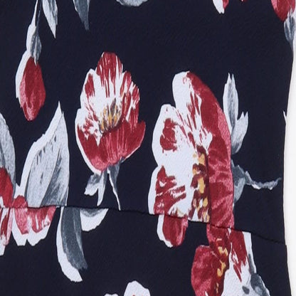 Boohoo Womens Blue Floral Polyester Pencil Dress Size 10 Square Neck Hook & Eye - Neck Cut out