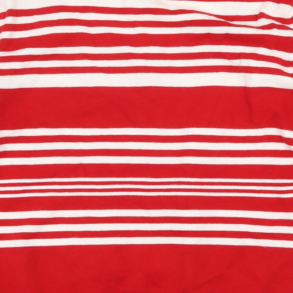 Wallis Womens Red Striped Cotton Cardigan Sweatshirt Size 14 Button