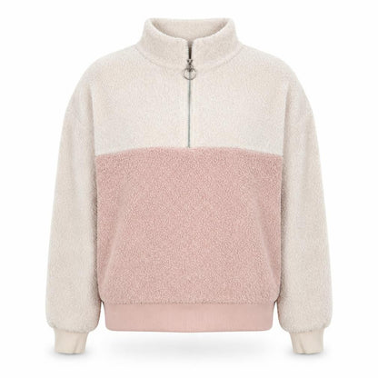 New Look Womens Pink Colourblock Polyester Pullover Sweatshirt Size 10 Zip