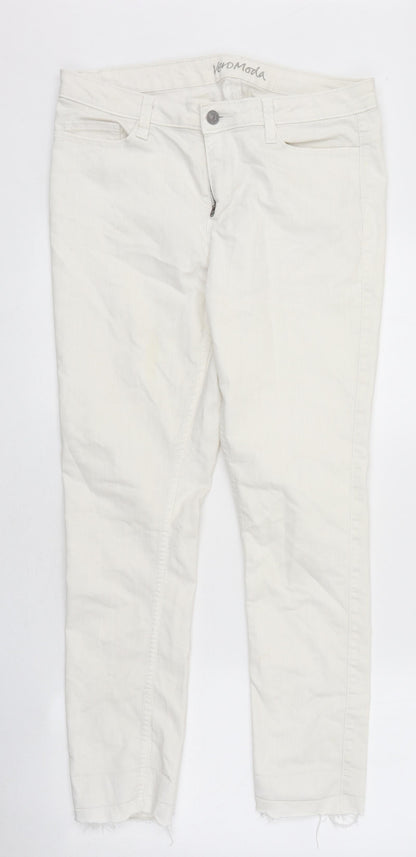 Vera Moda Womens White 100% Cotton Skinny Jeans Size 34 in L29 in Regular Zip