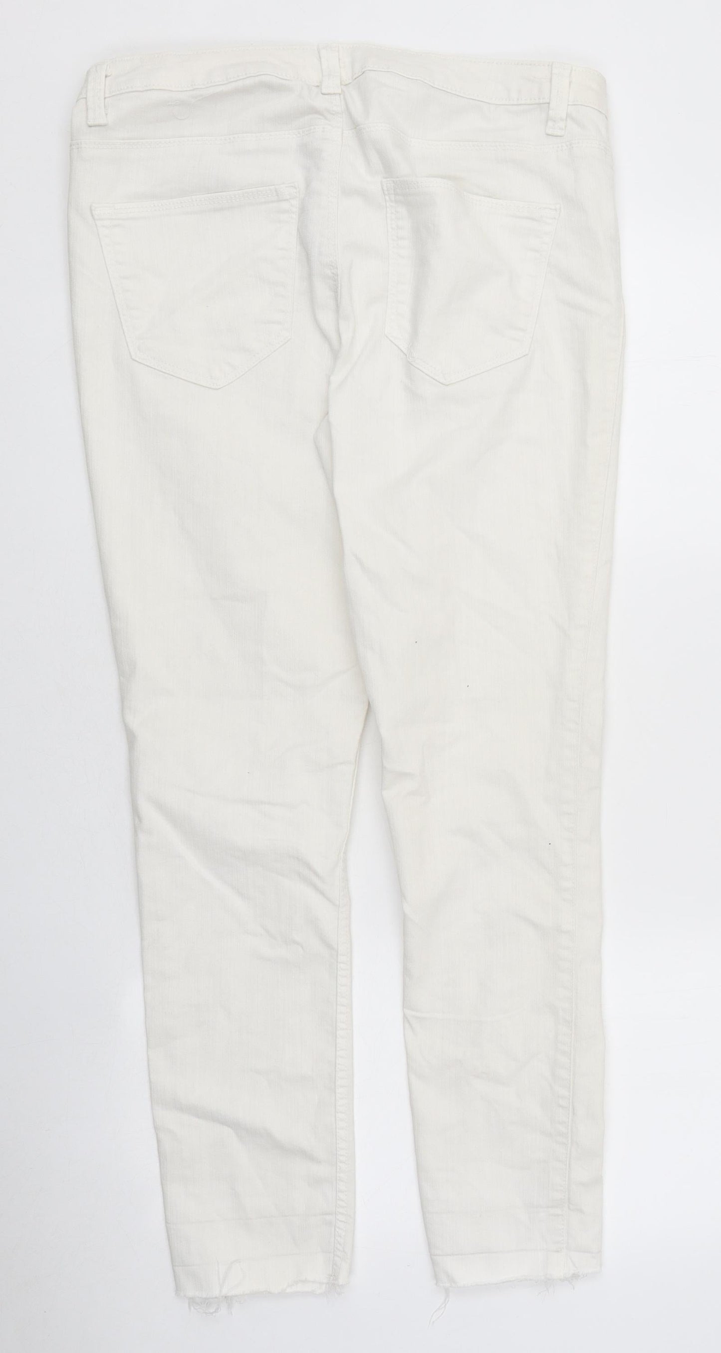 Vera Moda Womens White 100% Cotton Skinny Jeans Size 34 in L29 in Regular Zip