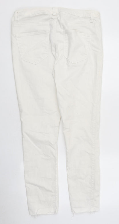 Vera Moda Womens White 100% Cotton Skinny Jeans Size 34 in L29 in Regular Zip