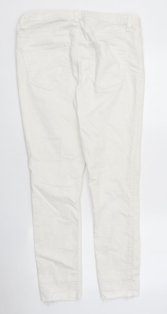 Vera Moda Womens White 100% Cotton Skinny Jeans Size 34 in L29 in Regular Zip