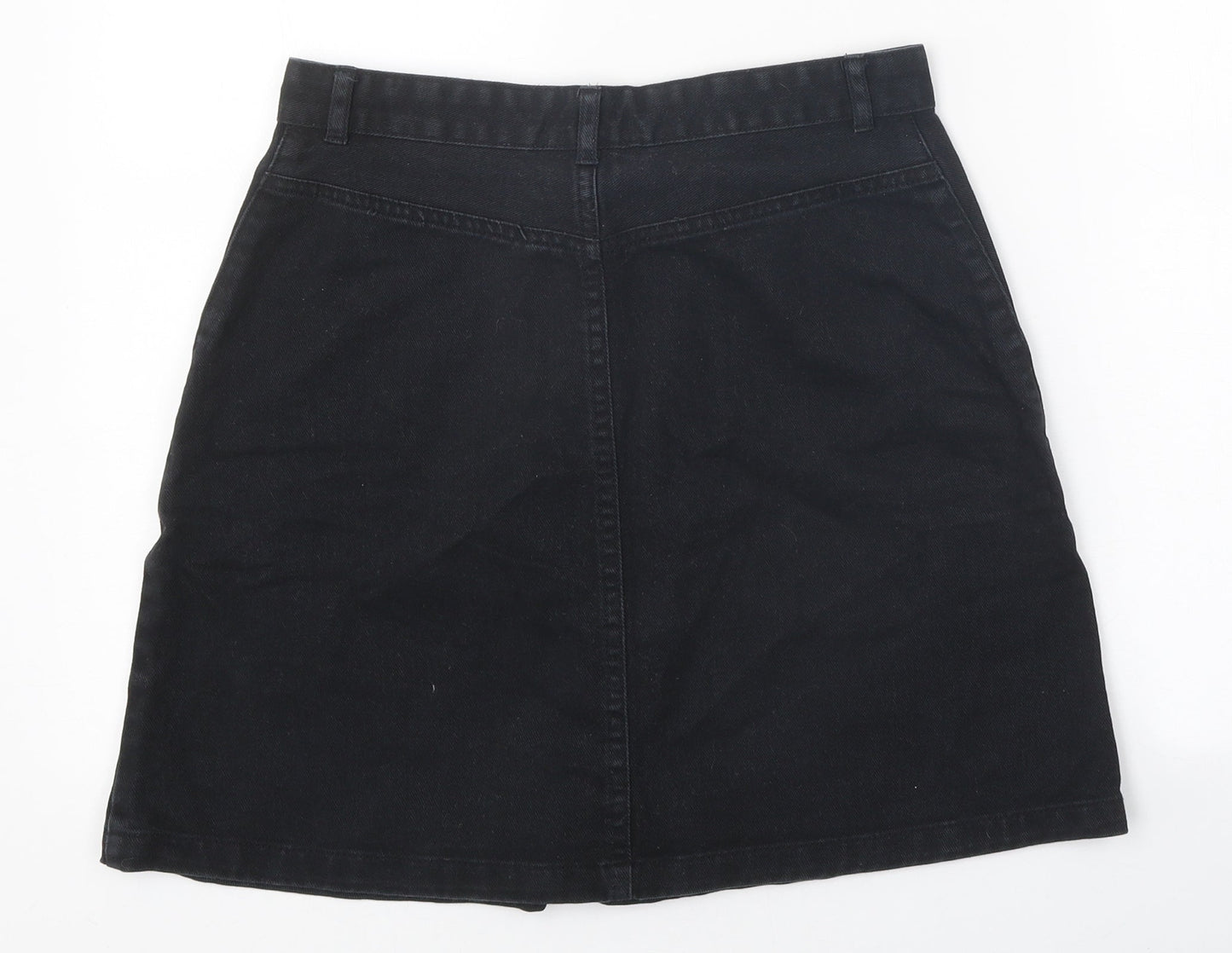 Monki Womens Black Cotton Mini Skirt Size 28 in Zip