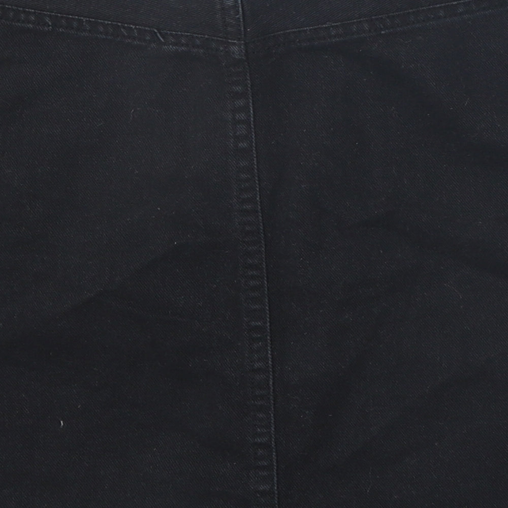 Monki Womens Black Cotton Mini Skirt Size 28 in Zip