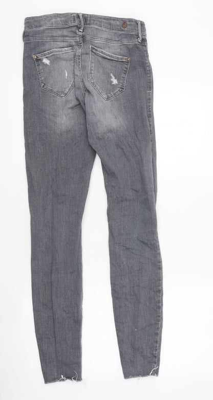 River Island Womens Grey Cotton Skinny Jeans Size 8 L30 in Regular Zip