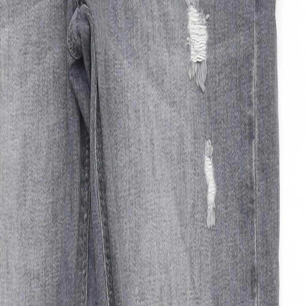 River Island Womens Grey Cotton Skinny Jeans Size 8 L30 in Regular Zip