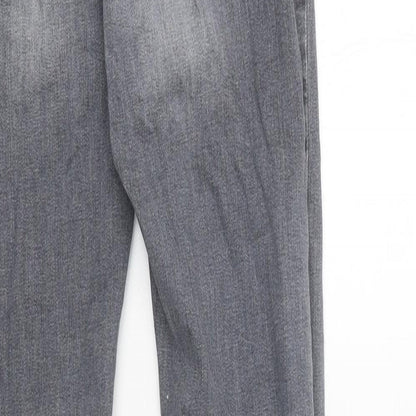 River Island Womens Grey Cotton Skinny Jeans Size 8 L30 in Regular Zip