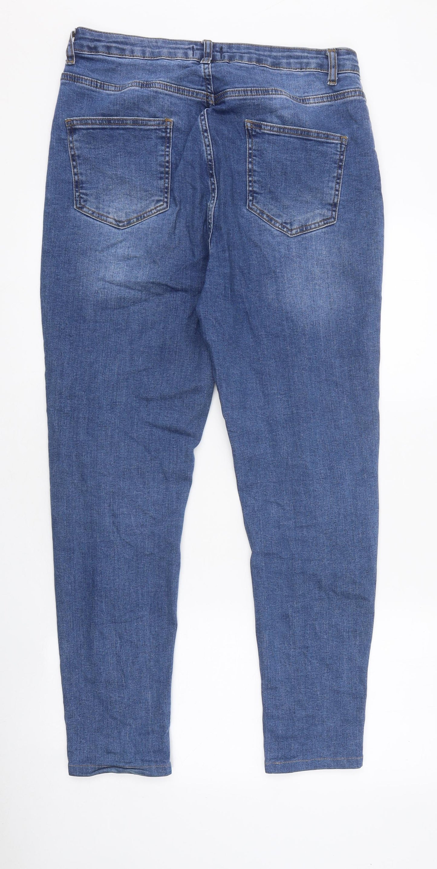 PRETTYLITTLETHING Womens Blue 100% Cotton Skinny Jeans Size 28 in L27 in Regular Zip