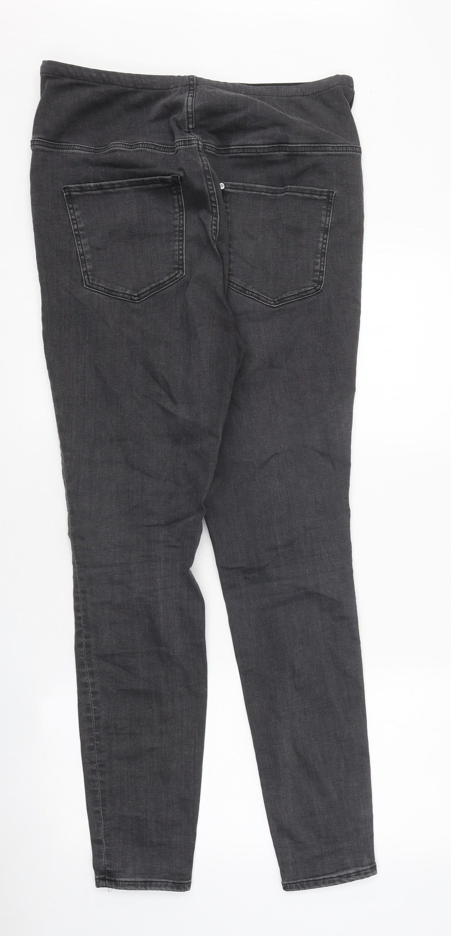 Mama Womens Grey 100% Cotton Skinny Jeans Size L L30 in Slim