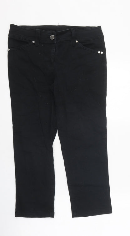 Preworn Womens Black 100% Cotton Skinny Jeans Size 10 L24 in Regular Zip