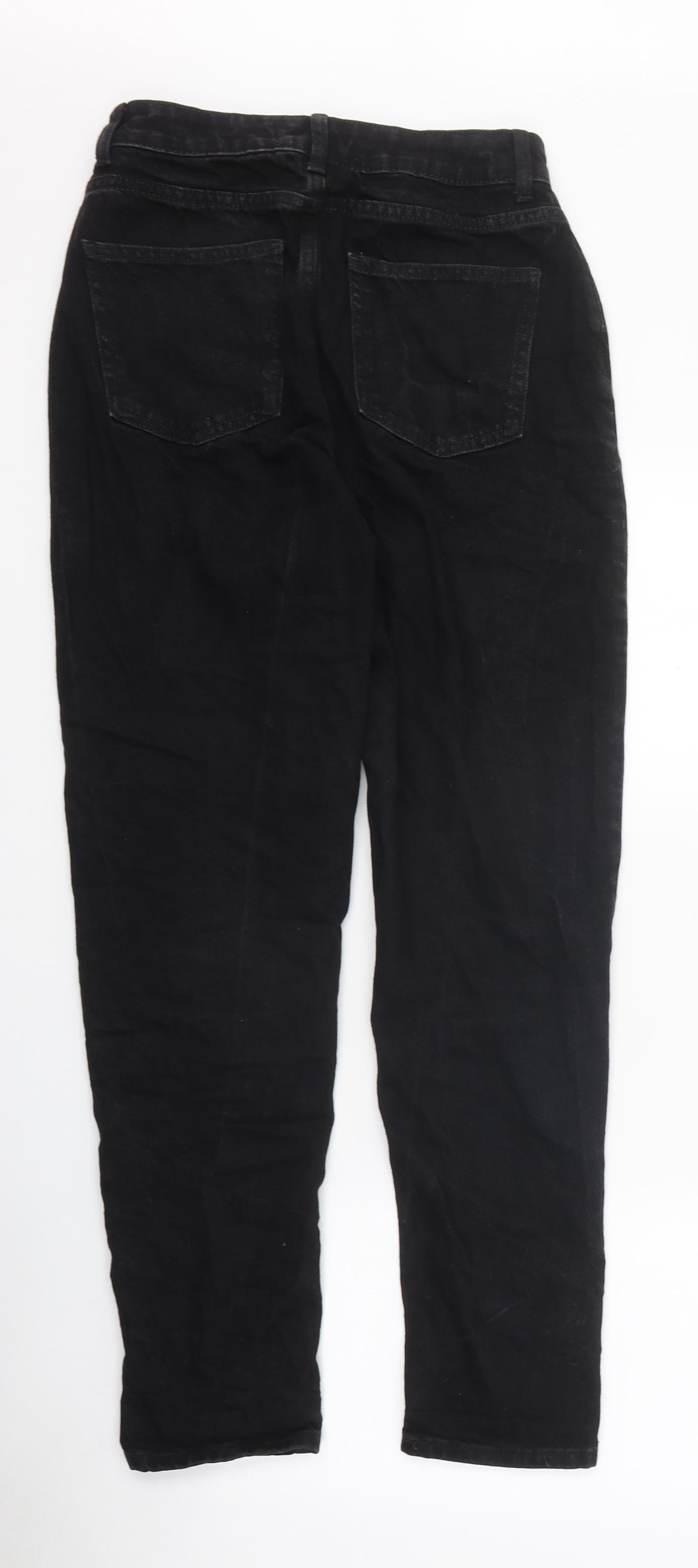 Primark Womens Black 100% Cotton Tapered Jeans Size 6 L31 in Regular Zip