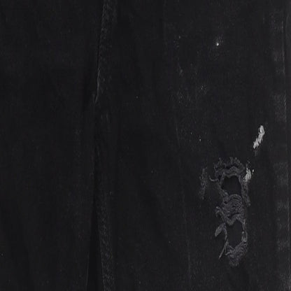 Primark Womens Black 100% Cotton Tapered Jeans Size 6 L31 in Regular Zip
