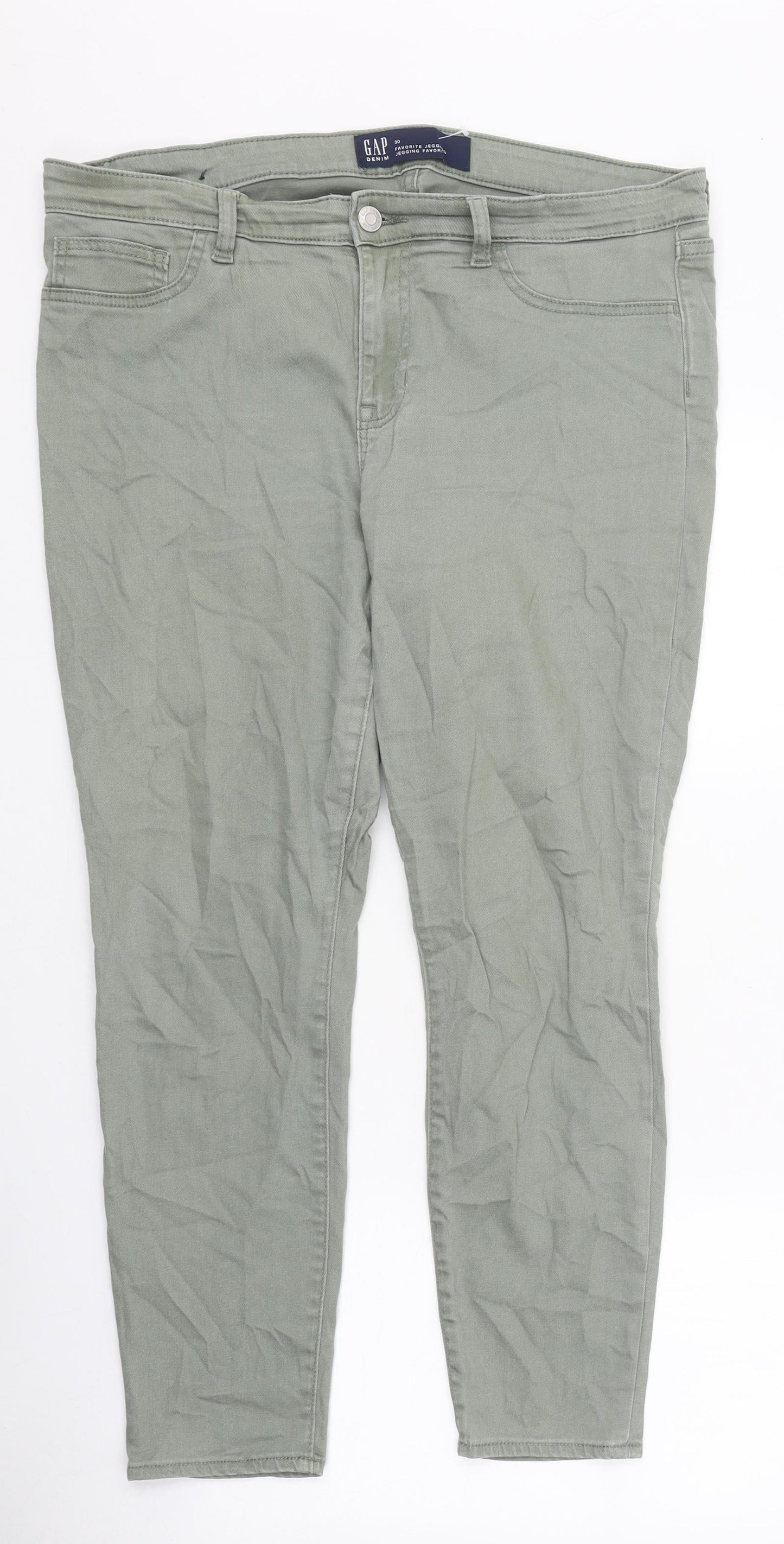 Gap Mens Green Cotton Skinny Jeans Size 30 in L27 in Regular Zip
