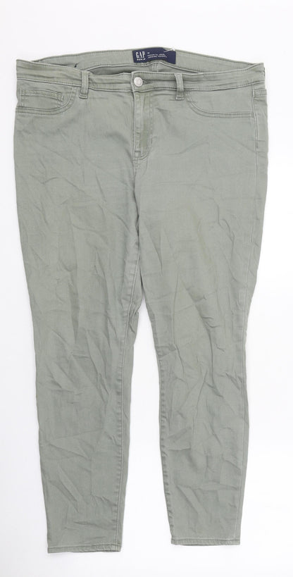 Gap Mens Green Cotton Skinny Jeans Size 30 in L27 in Regular Zip