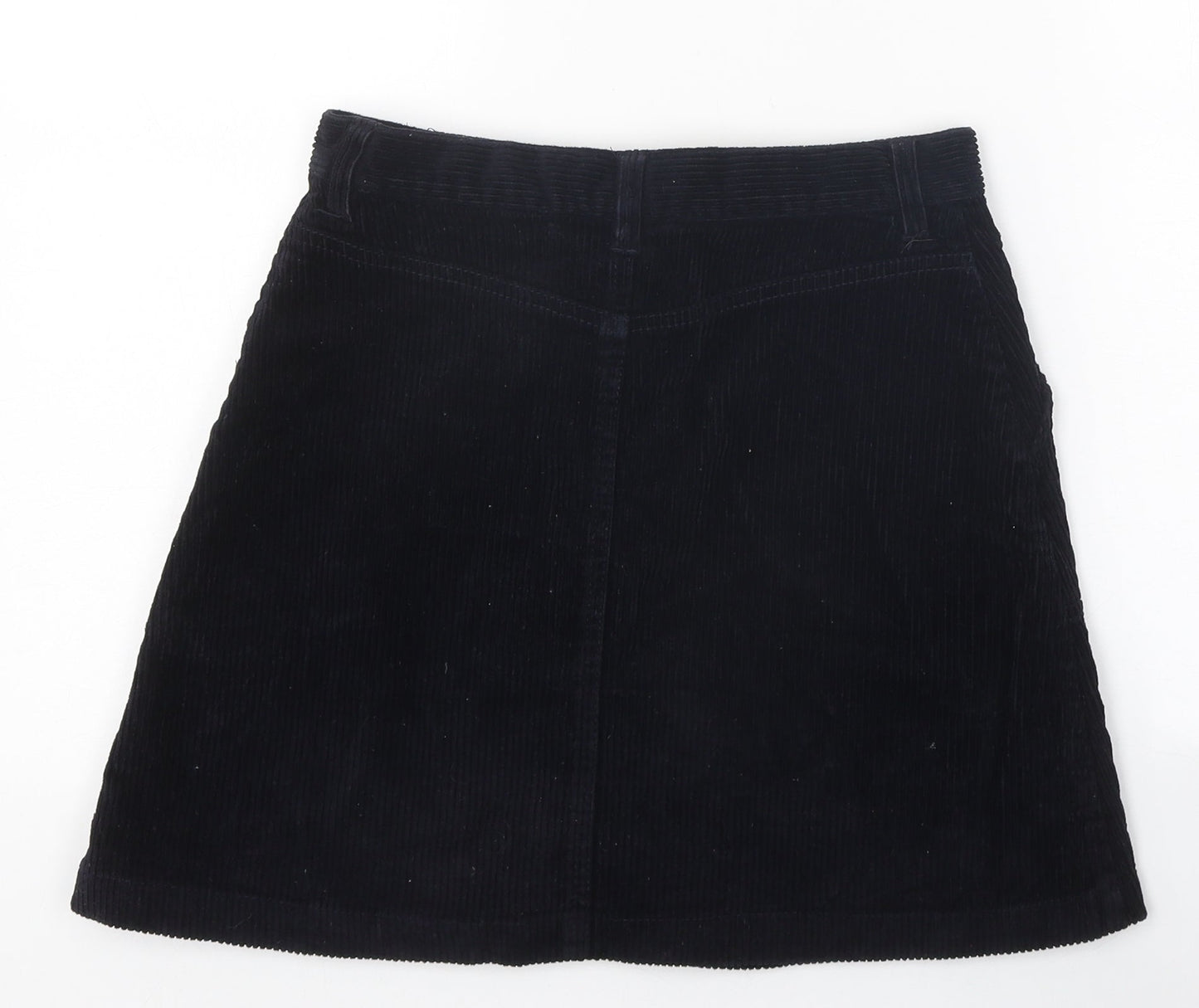 Monki Womens Black Coir A-Line Skirt Size 8 Zip