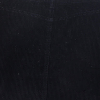 Monki Womens Black Coir A-Line Skirt Size 8 Zip