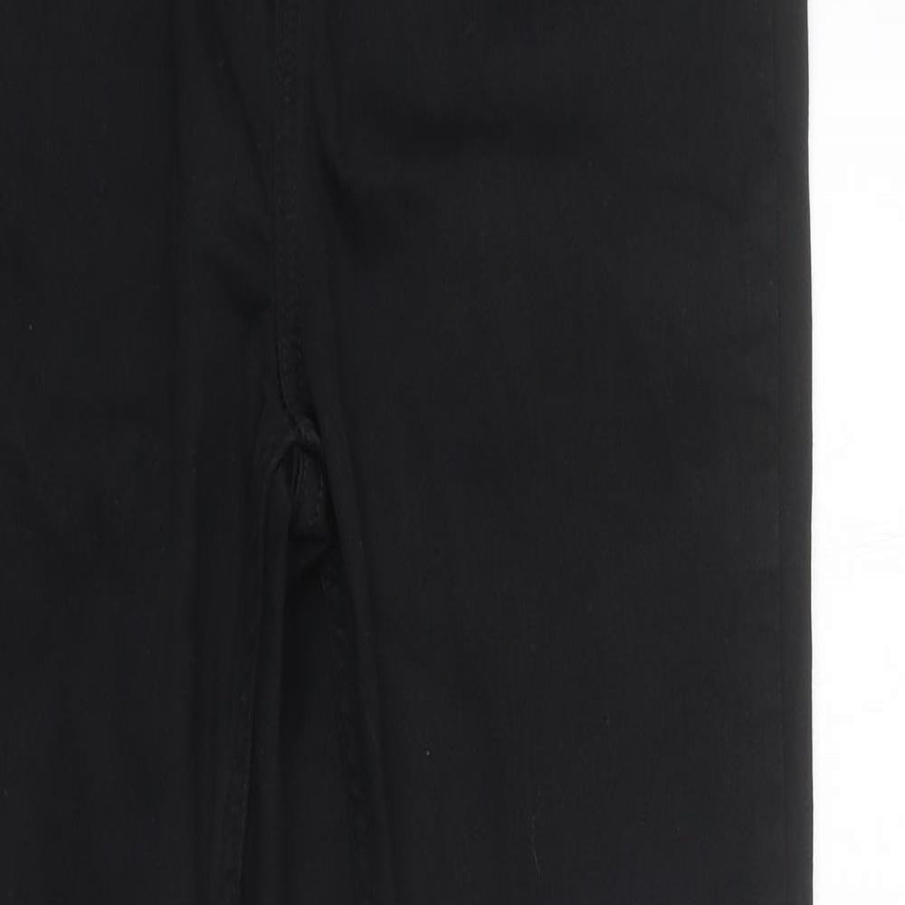 F&F Womens Black 100% Cotton Skinny Jeans Size 14 L32 in Regular Zip