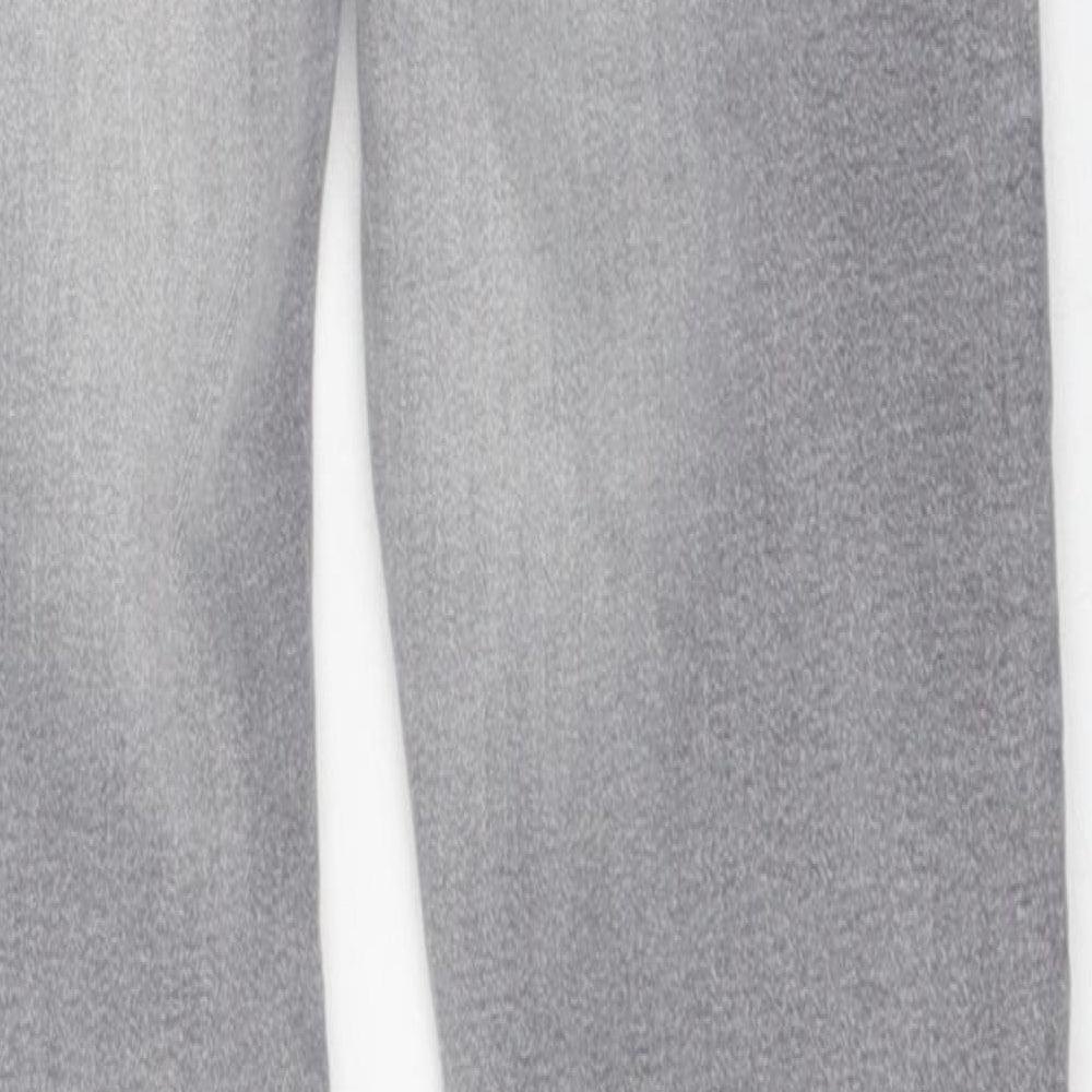 NEXT Boys Grey 100% Cotton Skinny Jeans Size 9 Months Regular Zip - Distressed