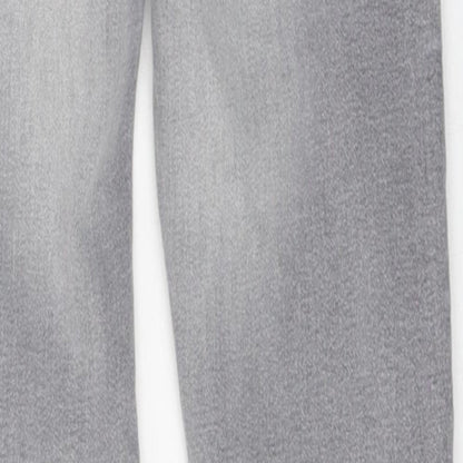 NEXT Boys Grey 100% Cotton Skinny Jeans Size 9 Months Regular Zip - Distressed
